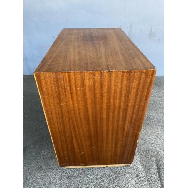 1940s Restored Mahogany Nightstand With Rattan Accents - 8