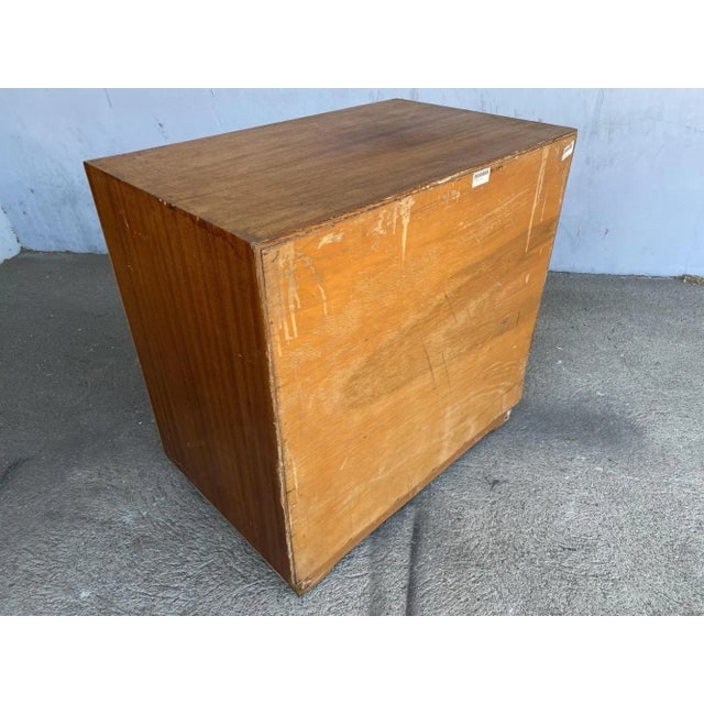 1940s Restored Mahogany Nightstand With Rattan Accents - 9