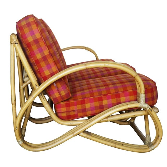 Mid 20th Century Restored Three-Strand "S-Arm" Sofa & Lounge Chair Rattan Living Room Set - 3