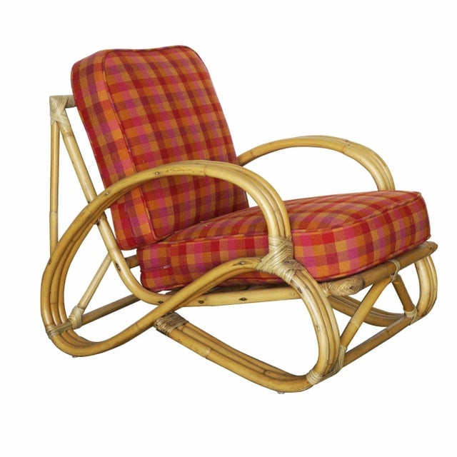 Mid 20th Century Restored Three-Strand "S-Arm" Sofa & Lounge Chair Rattan Living Room Set - 6
