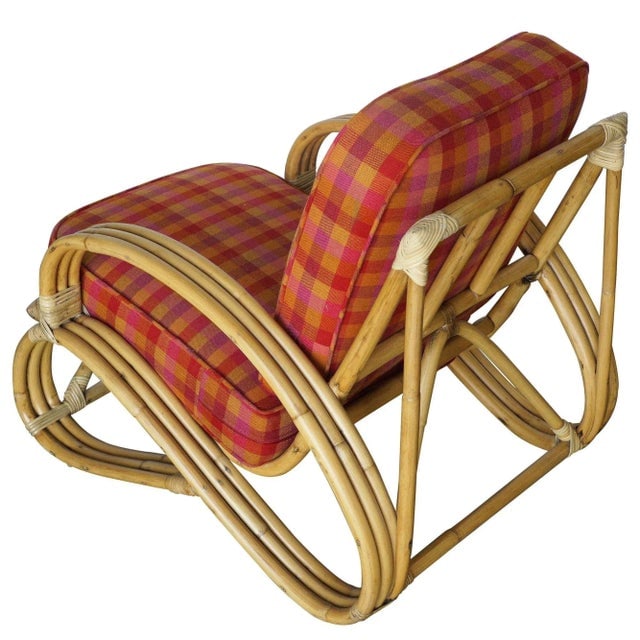 Mid 20th Century Restored Three-Strand "S-Arm" Sofa & Lounge Chair Rattan Living Room Set - 8