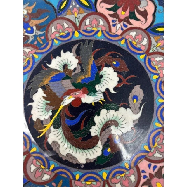 19th-Century Antique Meiji Period Japanese Bronze Cloisonn?? Charger - 2
