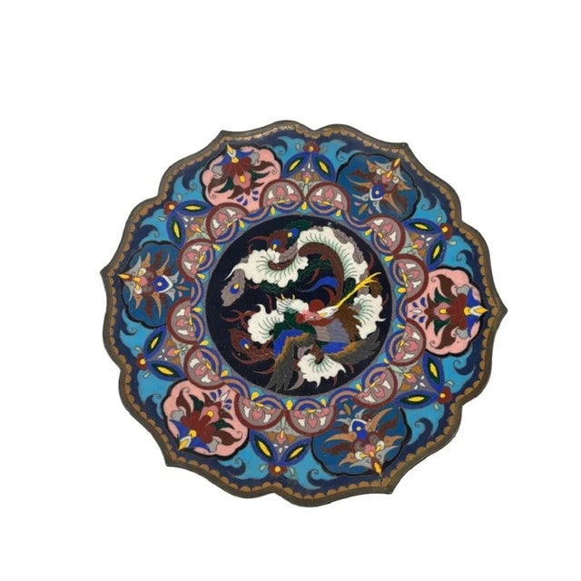 19th-Century Antique Meiji Period Japanese Bronze Cloisonn?? Charger - 5