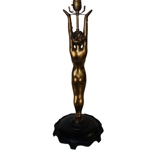 1930s Nuart Bronze Standing Figure Figure Accent Table Lamp - 5