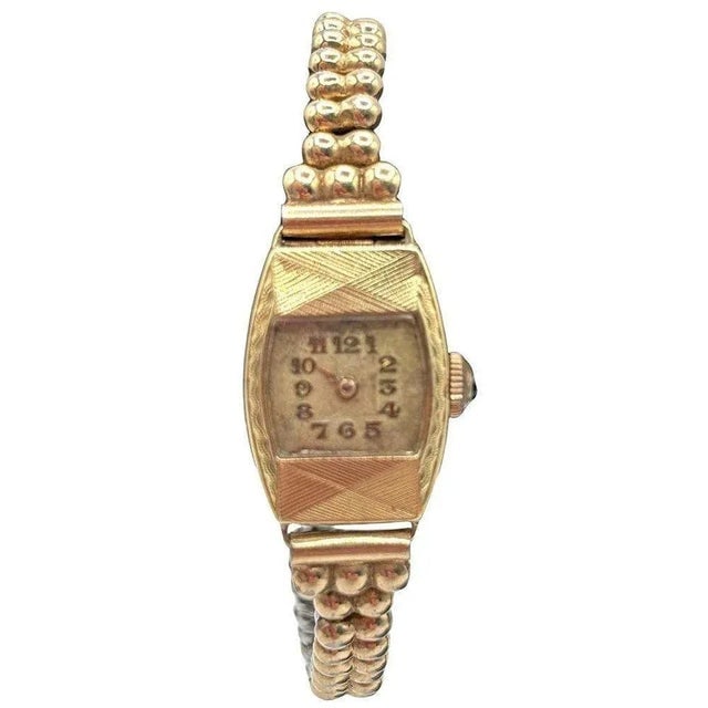 1920s Swiss Made Rolled Gold Filled Art Deco Women's Watch by Gruen W/ Wristband - 4