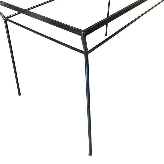 1930s Art Deco Geometric Black Iron Patio/Outdoor Table with Glass Top - 6
