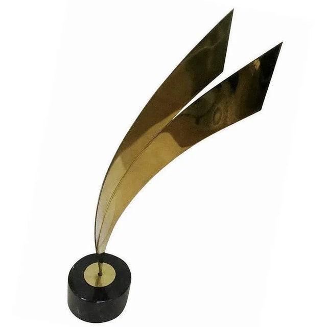 Post Modern Abstract Brass Table Sculpture by Curtis Jere, 1984 - 2
