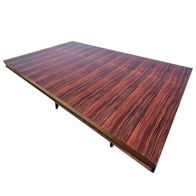 1930s Atelier Leleu Style French Art Deco Macassar Ebony Dining Table w/ Brass Access - 5