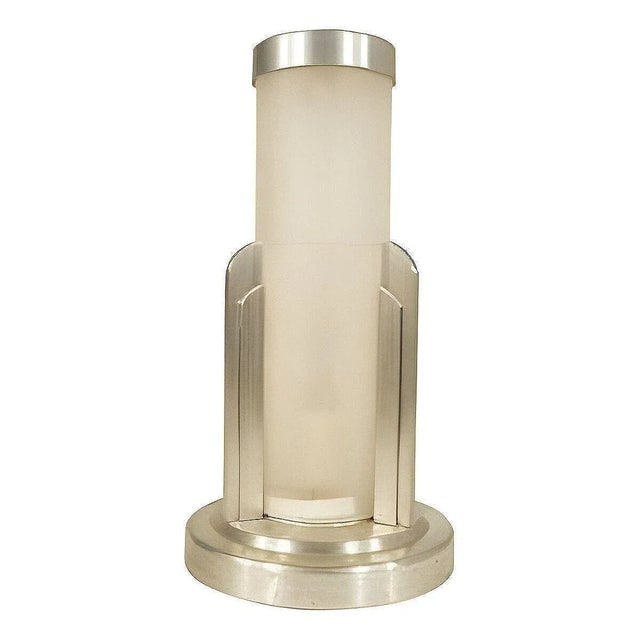 1980s Streamline Machined Aluminum Cylinder Caf?? Table Lamp Pair by Saturn Lighting - 2