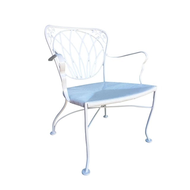 1950s Woodard Attributed Art Nouveau Iron Patio Outdoor Lounge Chairs - Set of 4 - 2