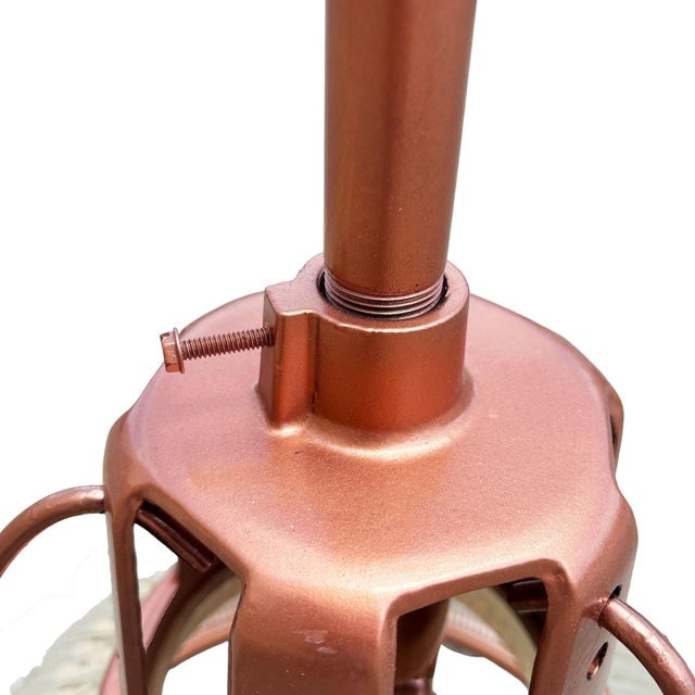 1950s Mid Century Modern Holophane Pendant Ceiling Light Copper-Tone Finish - 7