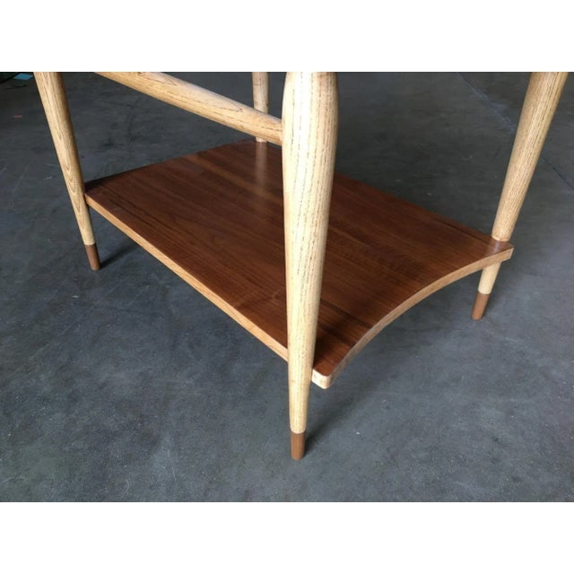 1960s Lane Acclaim Walnut and Ash Inlay Side Table Designed by Andre Bus - 7