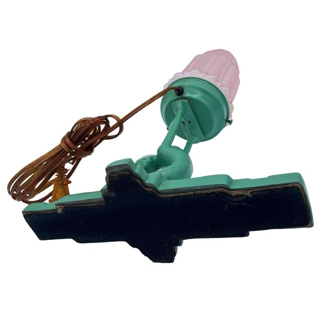 1980s Art Deco Figure Nymph L610 Spelter Frankart Table Lamp by Sarsaparilla W/ Shade - 7
