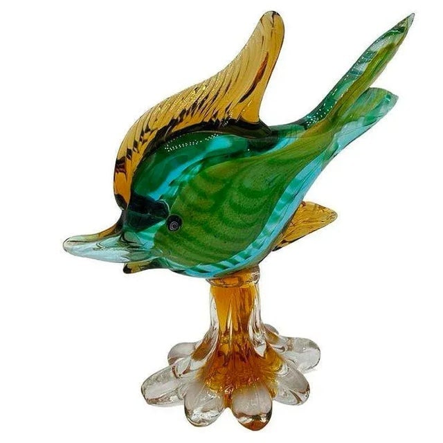 1960s Multicolored Venetian Art Glass Angel Fish Sculpture - 3