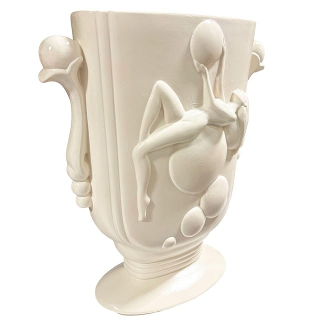 Art Deco Figure Bubble Girl #4600 White Vase by Pacific Pottery - 2