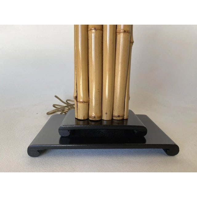 1950s Wrapped Rattan Pole Lamp With Black Demi Base - 8