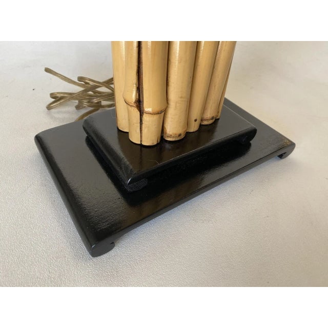 1950s Wrapped Rattan Pole Lamp With Black Demi Base - 9