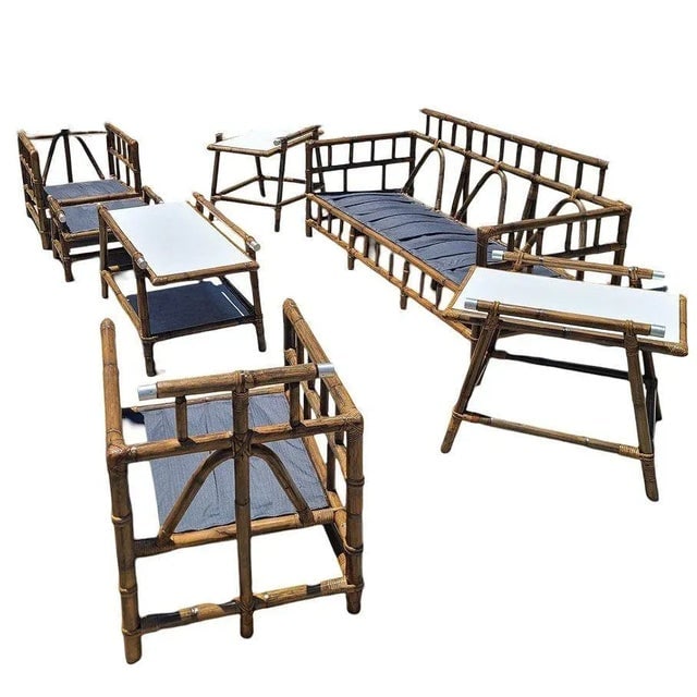 Restored 8 Piece "Far Horizon" Rattan Livingroom Set by John Wisner for Ficks Reed - 3