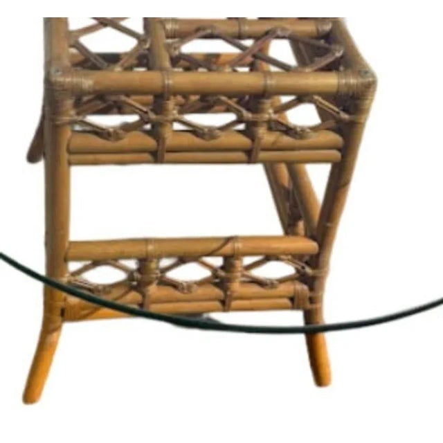 1950s Restored Mid-Century Rattan Dining Table & Chairs W/ Leopard Print Cushions - Set of 5 - 9