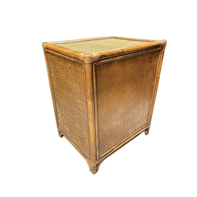 19th Century Aesthetic Movement Rattan & Woven Wicker Three Drawer Nightstand - 5