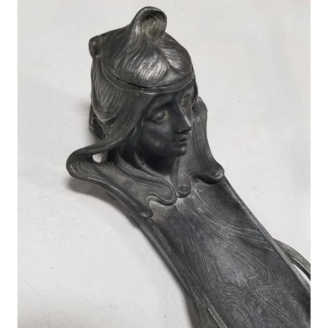 Early Century Art Nouveau Ink Well and Pen Holder - 4