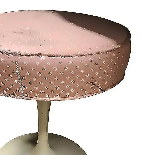 1950s Mid-Century Pink Seat Tulip Vanity Stool - 2