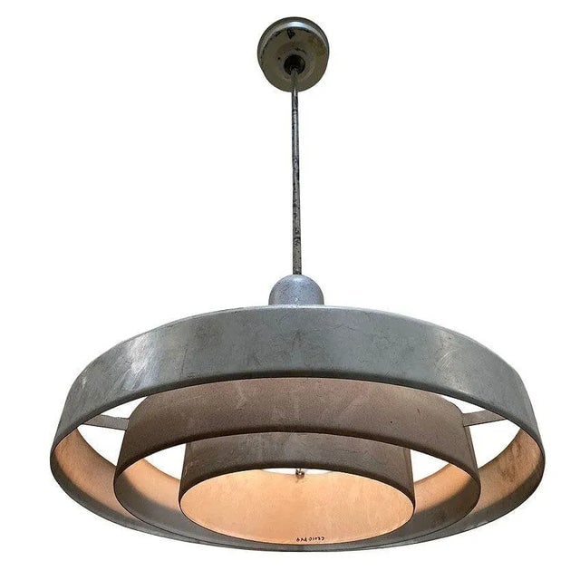 Mid-Century "Saturn" Ceiling Steel Pendant by Kurt Versen - 2