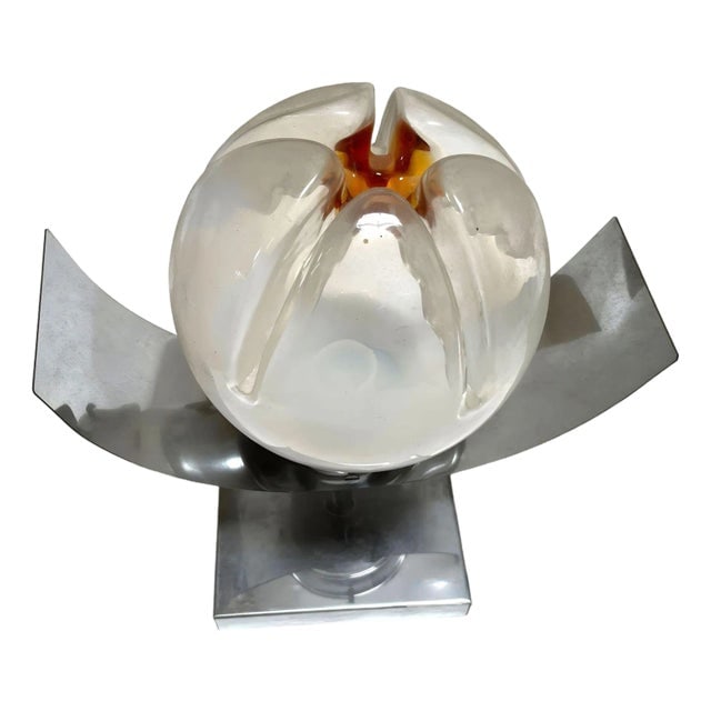1960s Mid-Century Chrome & Murano Art Glass Space-Age Wall Sconce by a.v. Mazzega (1 of 4)