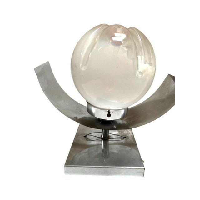 1960s Mid-Century Chrome & Murano Art Glass Space-Age Wall Sconce by a.v. Mazzega - 3