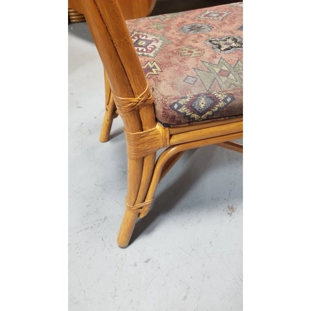 1950s Restored Rattan Dining Room Table and Chairs Set of 7 - 5