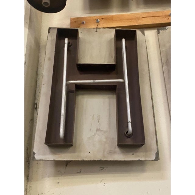 Large Vintage Neon Marquee Letter "H" From Pan American Auditorium - 4