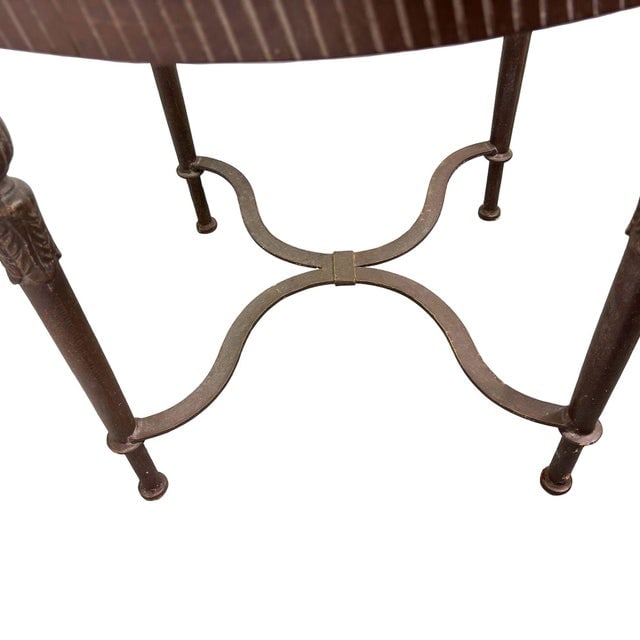 1990s Louis XVI High Style Bronze Accent Table W/ Round Glass Top - 8