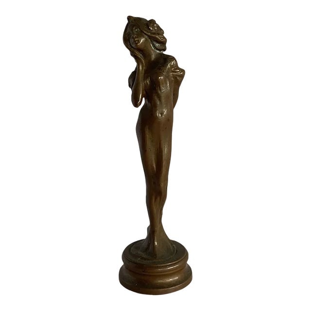 Bronze Female Nymph Art Nouveau Letter Wax Seal Stamp, France 1900 (1 of 7)