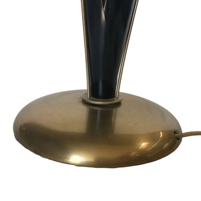 Mid-Century Brass and Black Metal Willow Table Lamps - a Pair - 9
