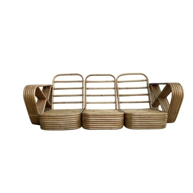 Restored Six-Strand Square Pretzel Sofa & Lounge Chair Livingroom Set - 4