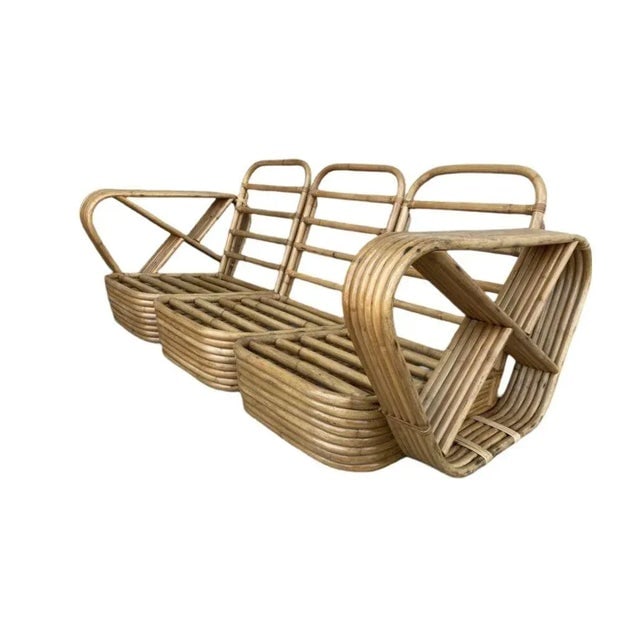 Restored Six-Strand Square Pretzel Sofa & Lounge Chair Livingroom Set - 6