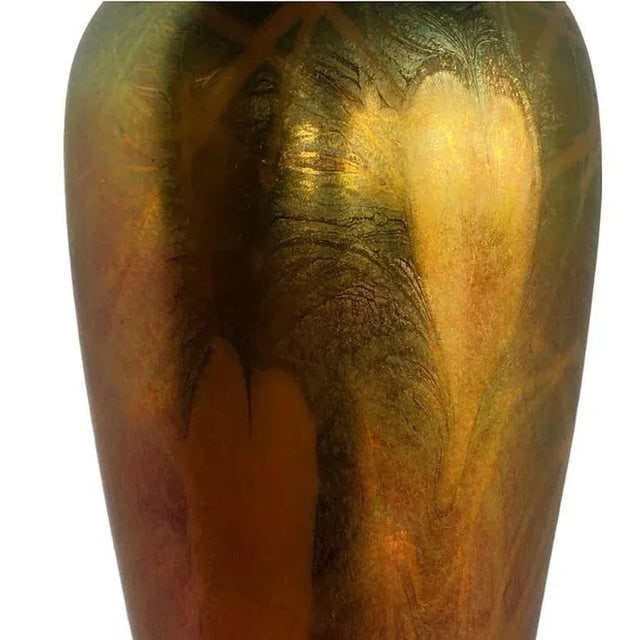 Early 20th Iridescent Handblown Heart & Vine Vase Set by Imperial - 6