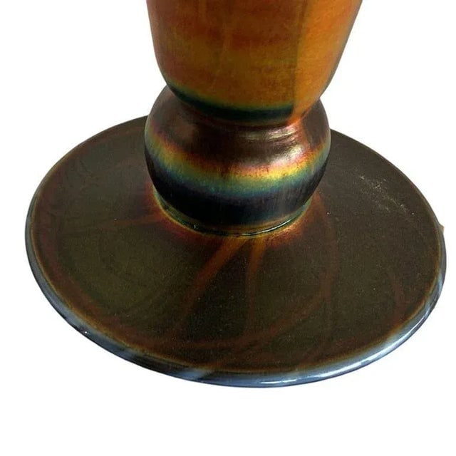 Early 20th Iridescent Handblown Heart & Vine Vase Set by Imperial - 7