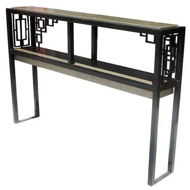 Late 20th Century Black and Gold "Prairie" Style Console Table - 4