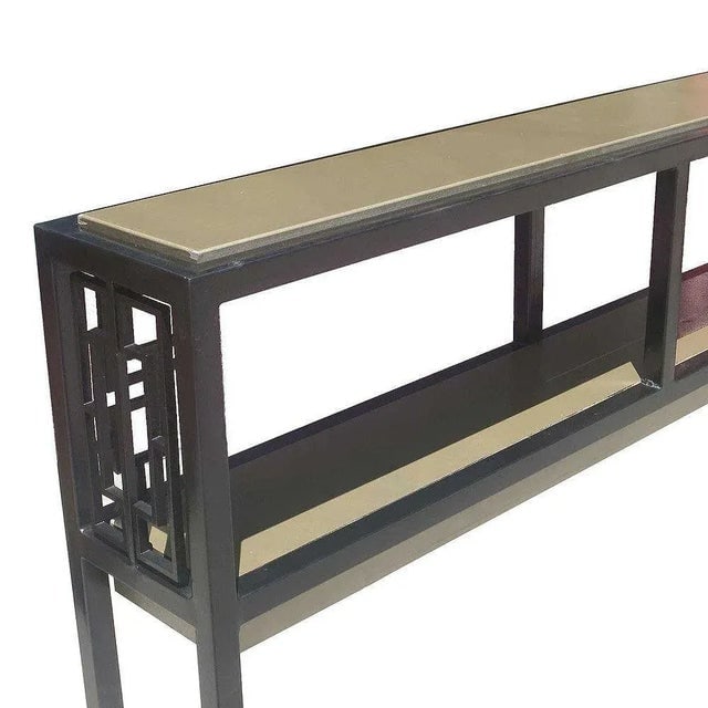 Late 20th Century Black and Gold "Prairie" Style Console Table - 6