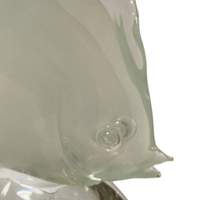 Murano Crystal Glass Angel Fish Sculture on Wave by Licio Zanetti - 6