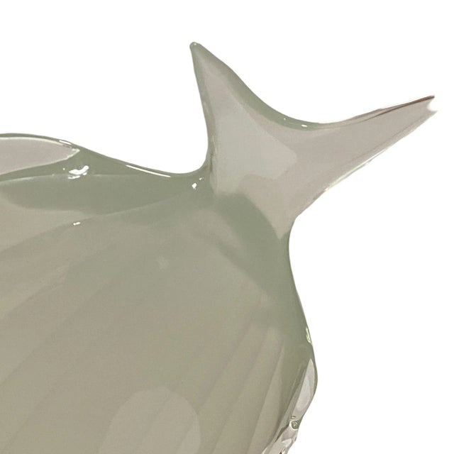 Murano Crystal Glass Angel Fish Sculture on Wave by Licio Zanetti - 9