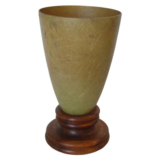 1950s Fiberglass Torchiere Table Lamp With Wood Base - 3
