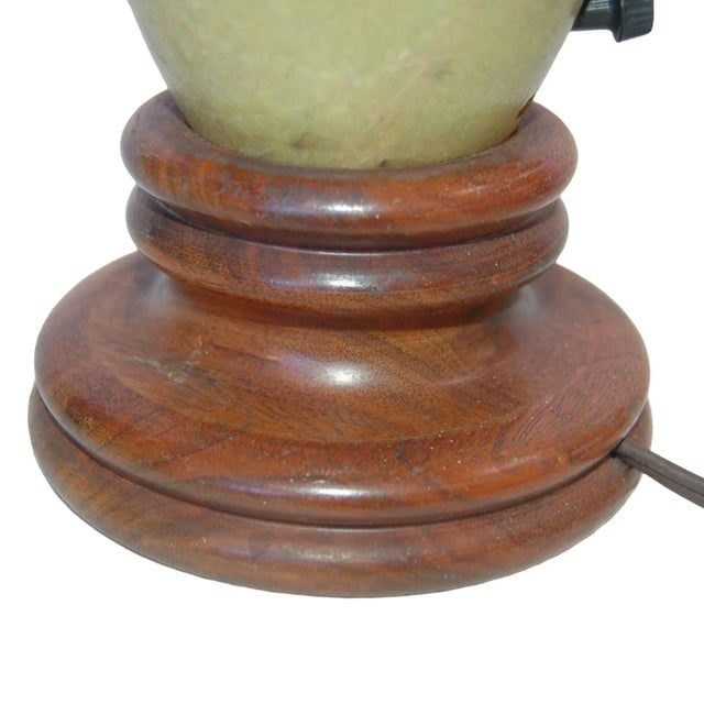 1950s Fiberglass Torchiere Table Lamp With Wood Base - 6