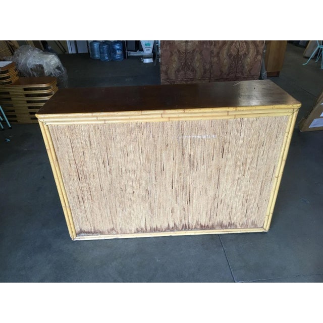 1940s Restored Stacked Rattan Sideboard with Mahogany Top - 8