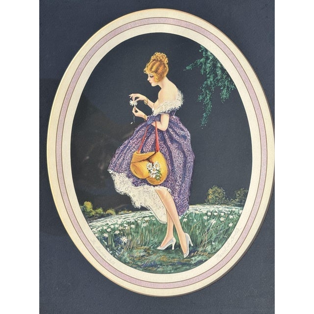 1920's Framed French Artwork "The Daisies Tell" by Marcel Le Boulte - 3