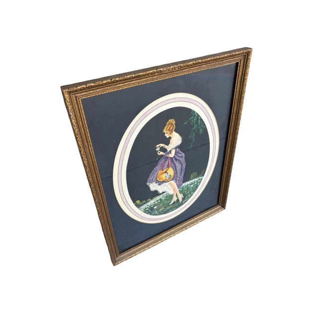 1920's Framed French Artwork "The Daisies Tell" by Marcel Le Boulte - 6