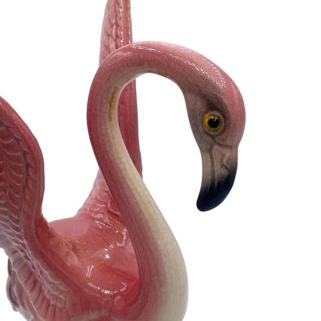 1950s Mid-Century Pink & Green Flamingo Ceramic Tabletop Sculpture Pair by Brad Keeler, 2 Pieces - 6