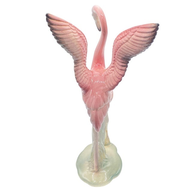 1950s Mid-Century Pink & Green Flamingo Ceramic Tabletop Sculpture Pair by Brad Keeler, 2 Pieces - 9