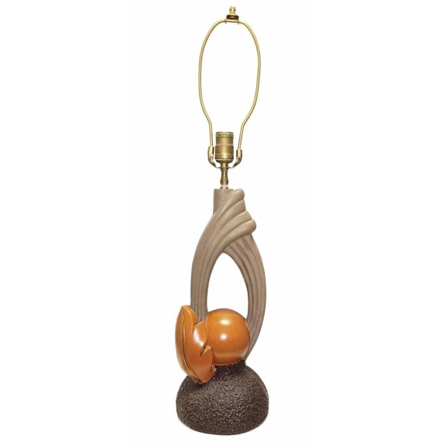 Mid-Century Sculptural Art Pottery Lamp Pair, Circa 1950s - 2